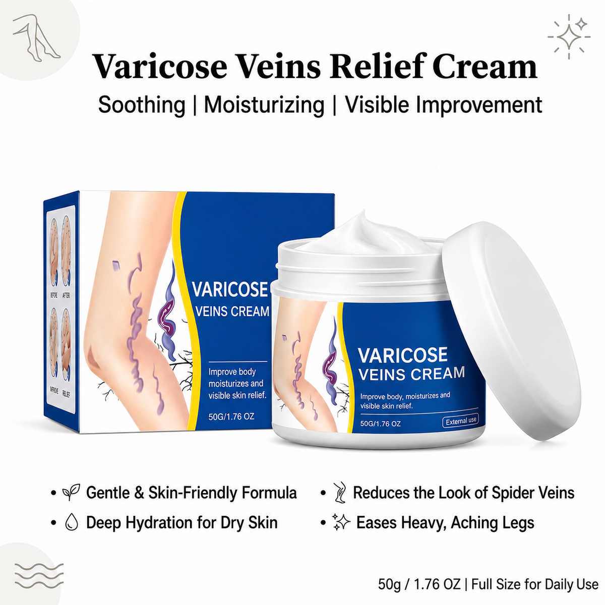Varicose Vein Relief Cream for Heavy & Tired Legs