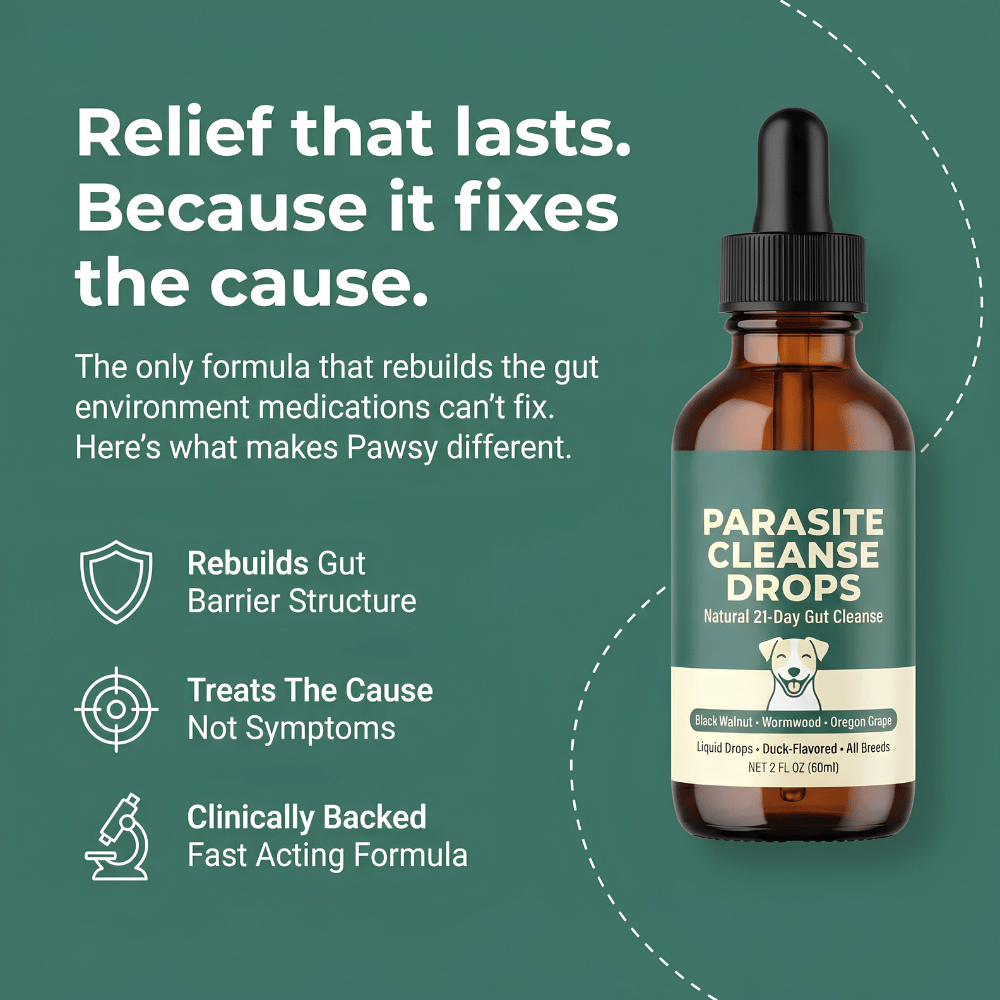 Parasite Cleanse Drops for Dogs - Natural 21-Day Gut Cleanse